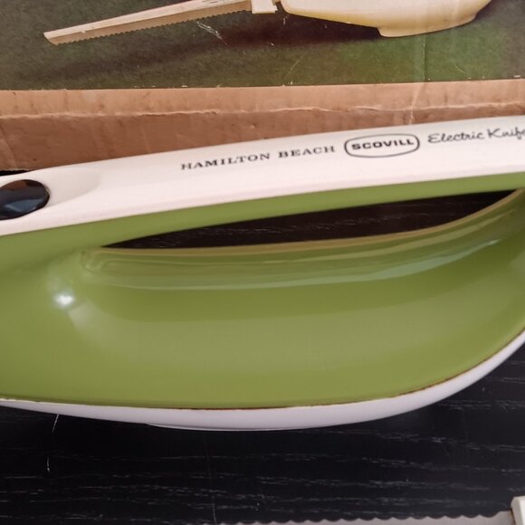 Vintage Hamilton Beach Scovill Electric Knife - Olive Green in Box #296 - Picture 3 of 6